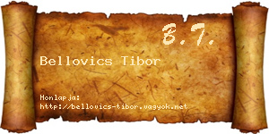 Bellovics Tibor névjegykártya